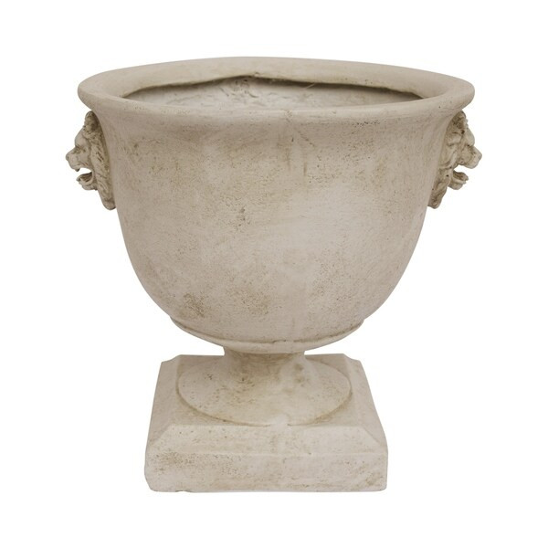 Simba Roman Lionhead Accents Chalice Lightweight Concrete Garden Urn Planter by Christopher Knigh... | Bed Bath & Beyond