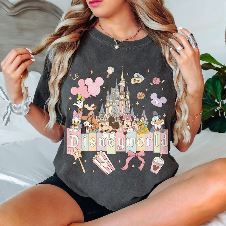 Retro Disneyworld Aesthetic Shirt, Disney Girls Trip Shirts, Mickey and Friends Shirt, Disney Vac... | Etsy (US)