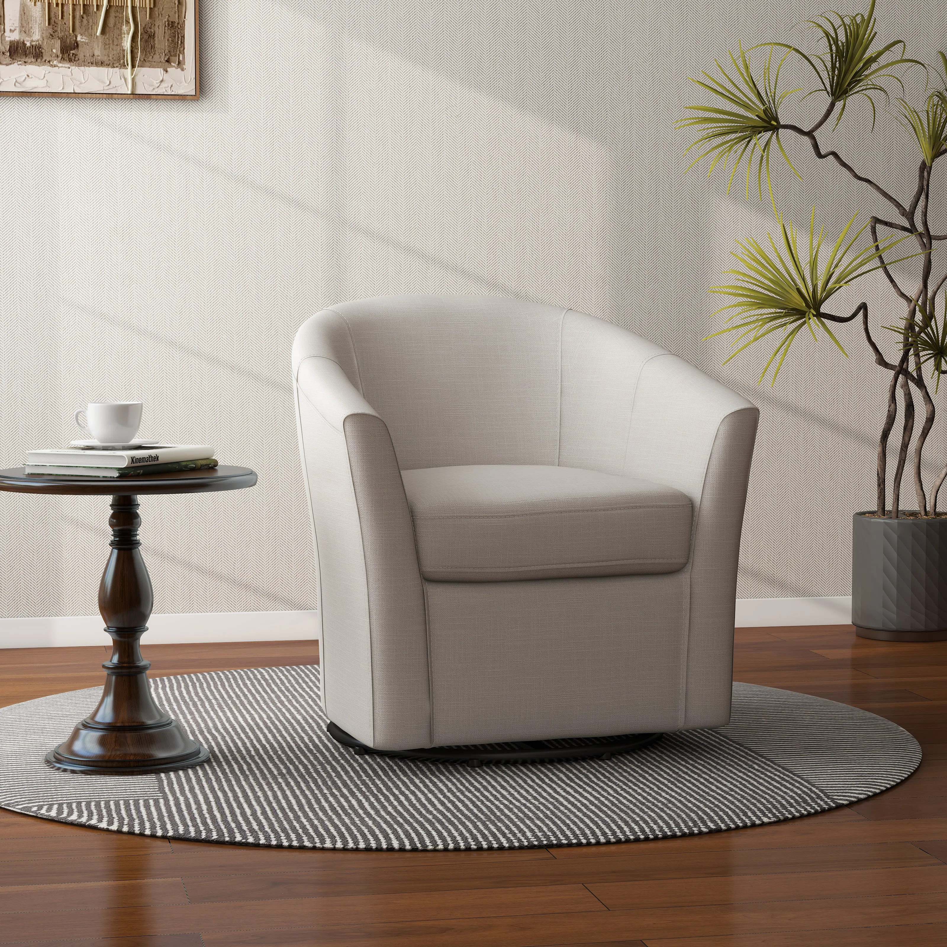 Aunna Upholstered Swivel Barrel Chair | Wayfair North America