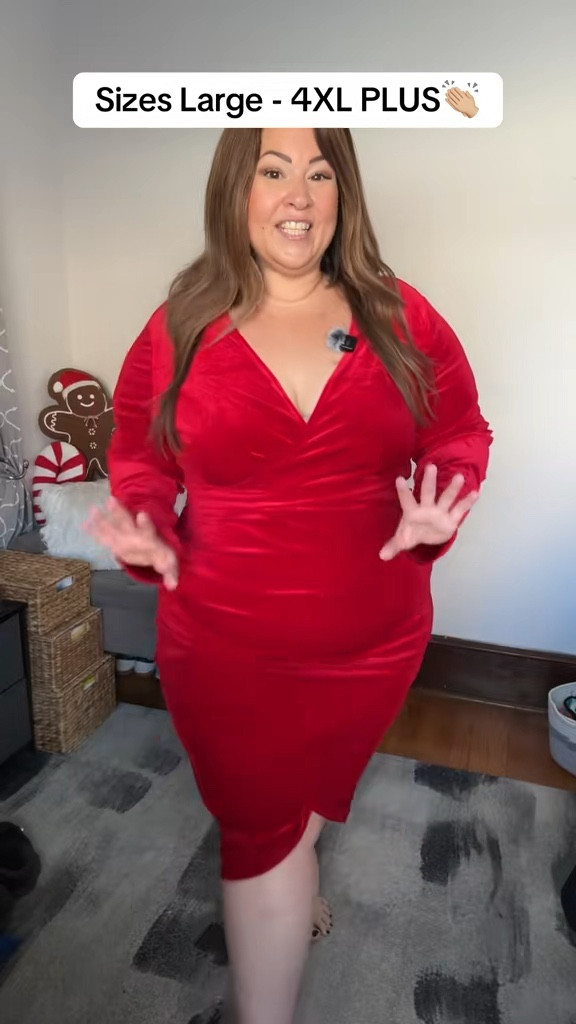 Absolutely love this dress! Perfect for the holidays! This red might be sold out 💃

#LTKPlusSize