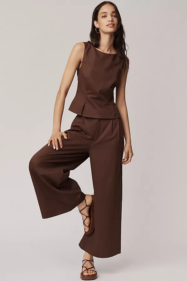 PAIGE Judith Linen Blend Boat-Neck Top | Anthropologie (US)