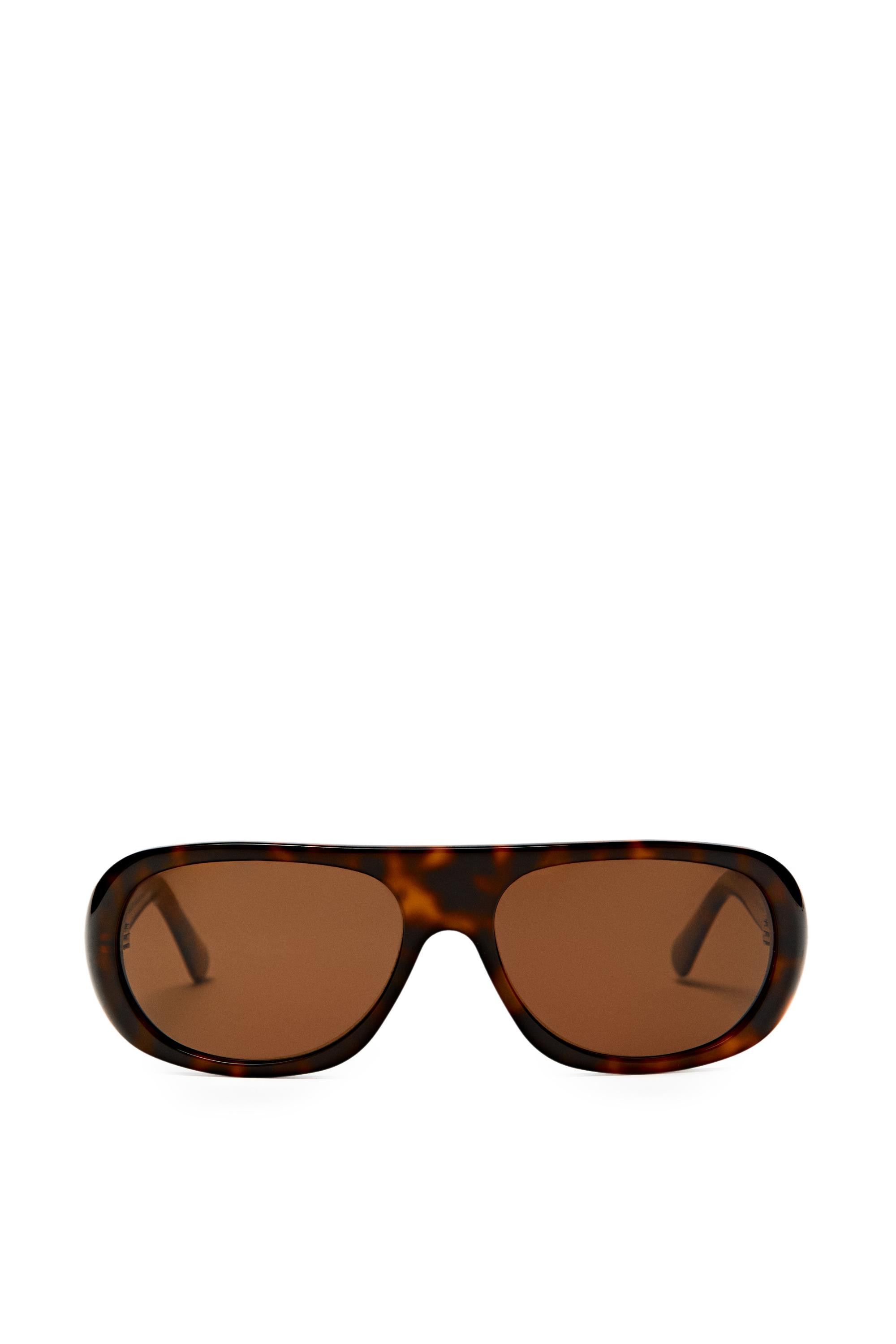 Oval tortoiseshell-effect sunglasses - BROWN | Massimo Dutti UK