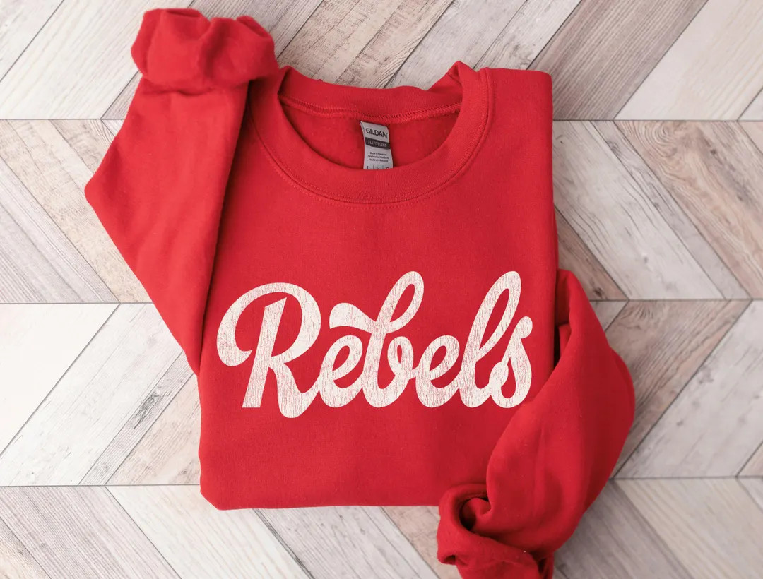 Rebels Sweatshirt Rebels Hoodie Rebels Game Day Apparel Rebels Spirt Wear Rebels Fleece Rebels Cr... | Etsy (US)