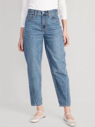 Extra High-Waisted Non-Stretch Balloon Ankle Jeans for Women | Old Navy (US)