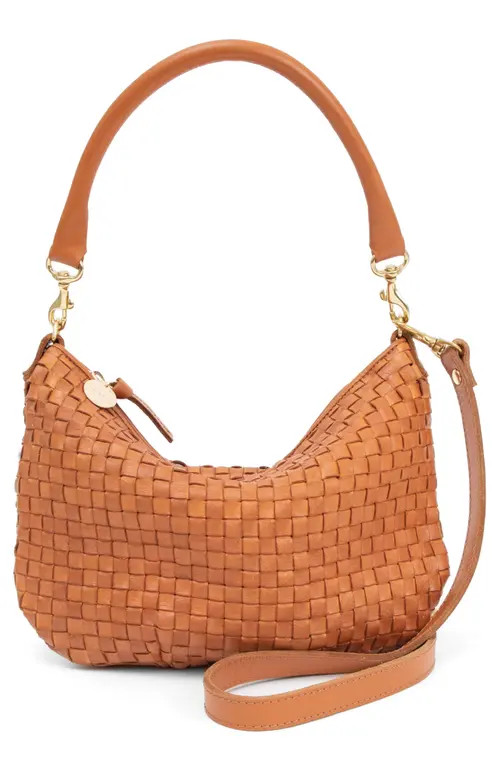 Clare V. Petit Moyen Messenger Bag in Natural Woven Checker at Nordstrom | Nordstrom