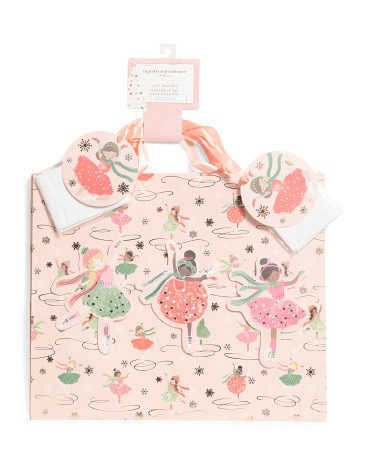 3Pk Skating Ballerinas Dark Tone Gift Bags | TJ Maxx