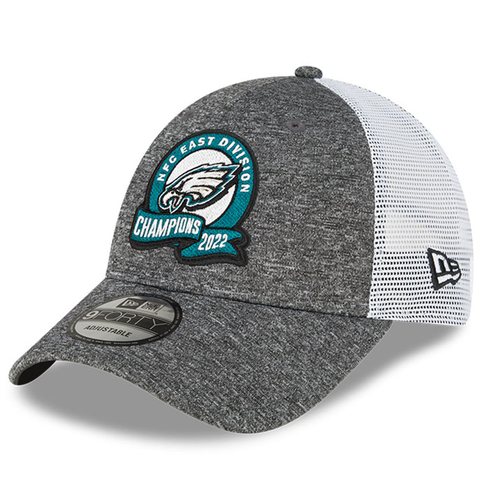Men's New Era Heather Gray Philadelphia Eagles 2022 NFC East Division Champions Locker Room 9FORTY Adjustable Hat | Fanatics