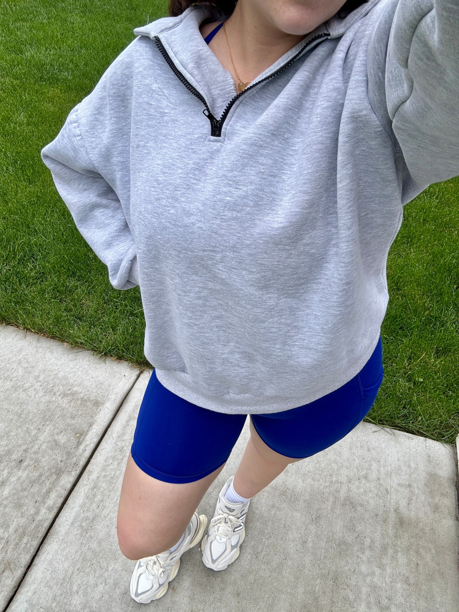 The prettiest blue 💙 

Sweater, shorts, socks, sports bra: size medium 
Shoes are true to size 👟

#casual #comfy #athleisure #9060 

#LTKActive #LTKStyleTip #LTKShoeCrush