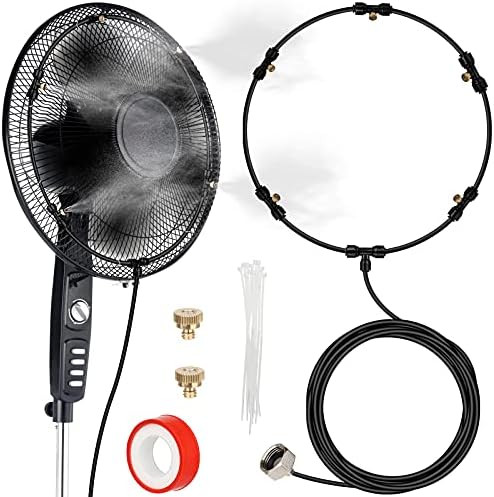 Fan Misting Kit, Outdoor Fan Misting Cooling System with 19.36FT (5.9M) Misting Line + 5 Brass Mi... | Amazon (US)