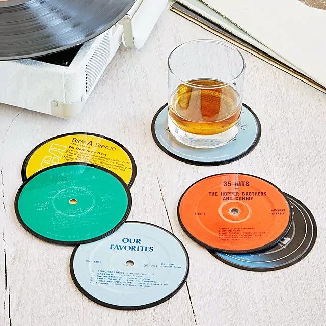 Upcycled Record Coasters | UncommonGoods