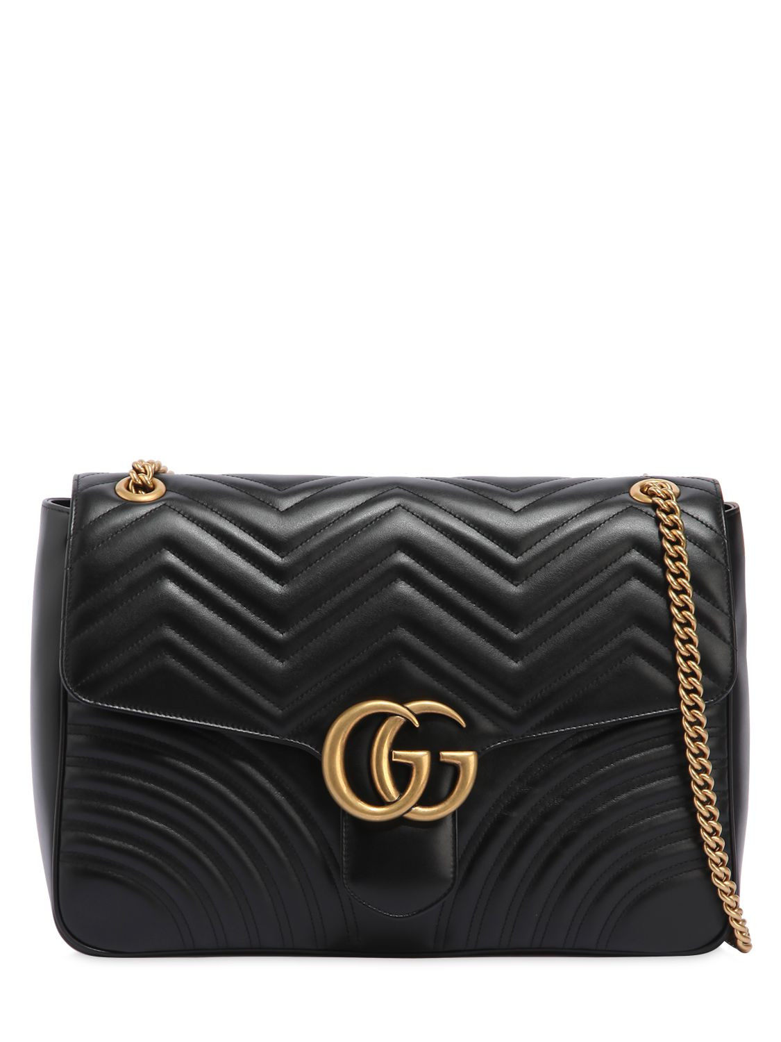 MAXI GG MARMONT 2.0 LEATHER SHOULDER BAG | Luisaviaroma