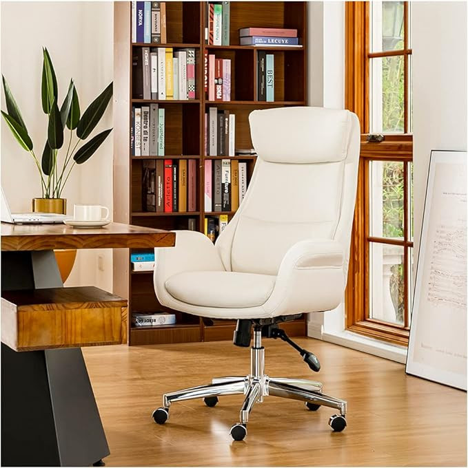 Glitzhome Modern Executive Home High-Back Office Chair - Leather Adjustable Swivel Desk Chair wit... | Amazon (US)