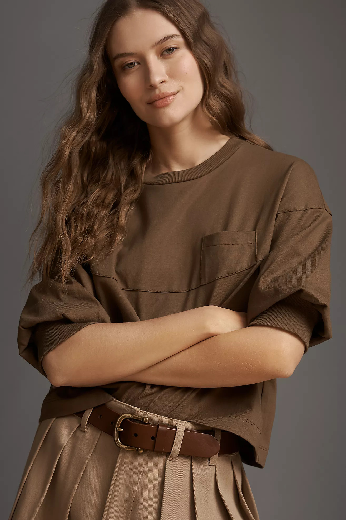 Maeve Half-Sleeve Pocket T-Shirt | Anthropologie (US)