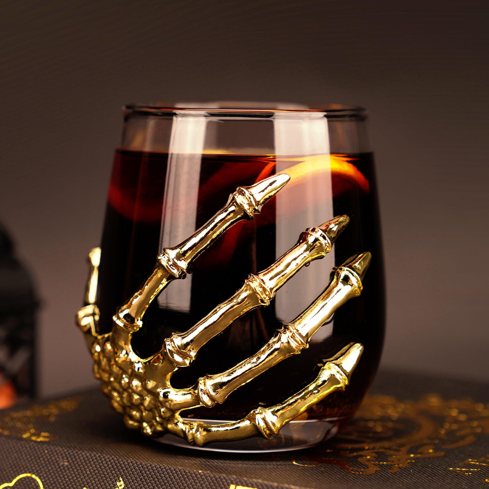 Halloween Decorations Indoor – 12.5 Oz Skeleton Hand Stemless Wine Glass, Gothic Spooky Drinkwa... | Amazon (US)