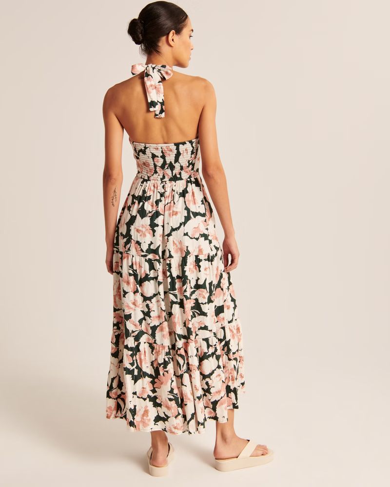 Knotted Halter Maxi Dress | Abercrombie & Fitch (US)