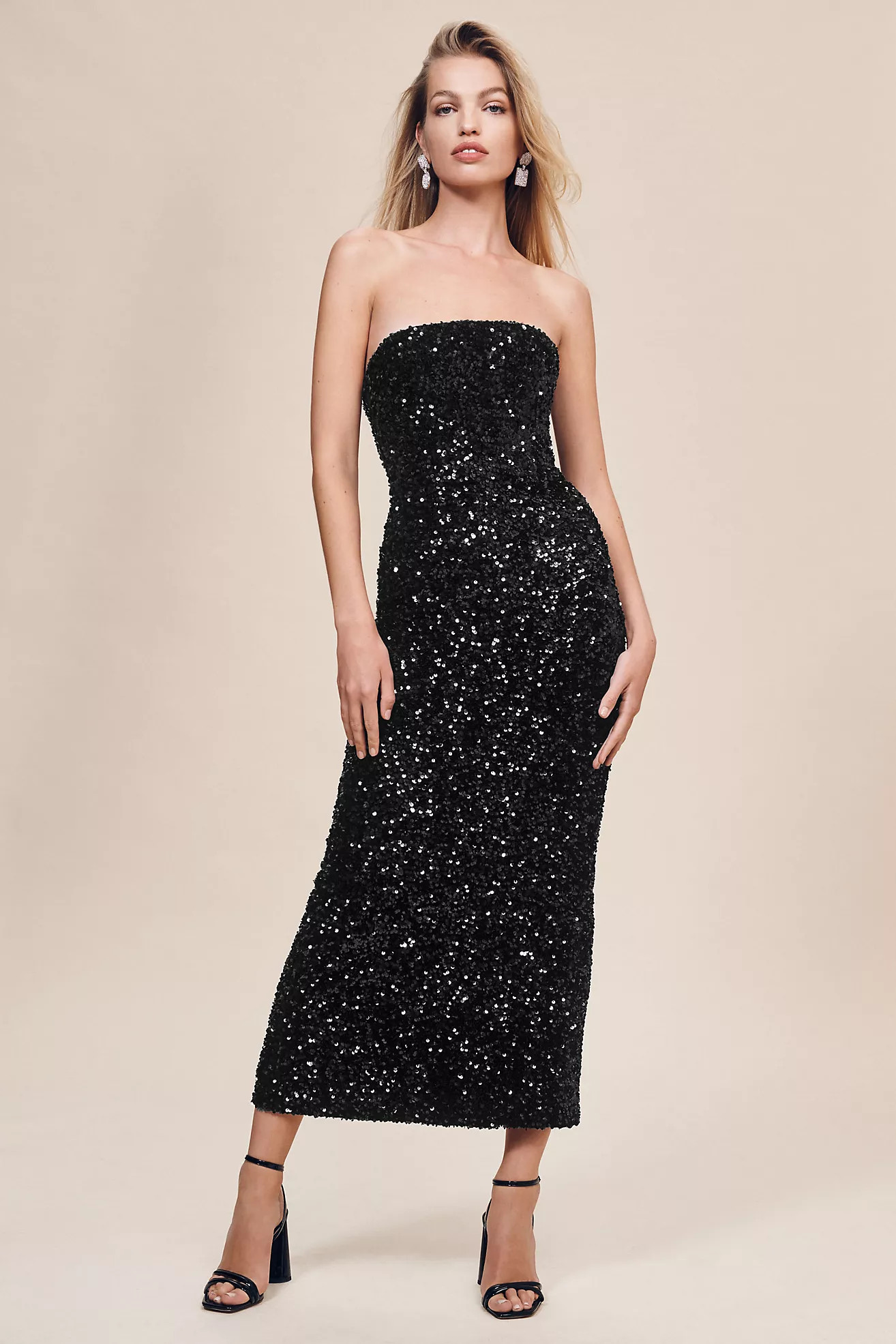 Helsi Leslie Strapless Sequin Midi Dress | Anthropologie (US)
