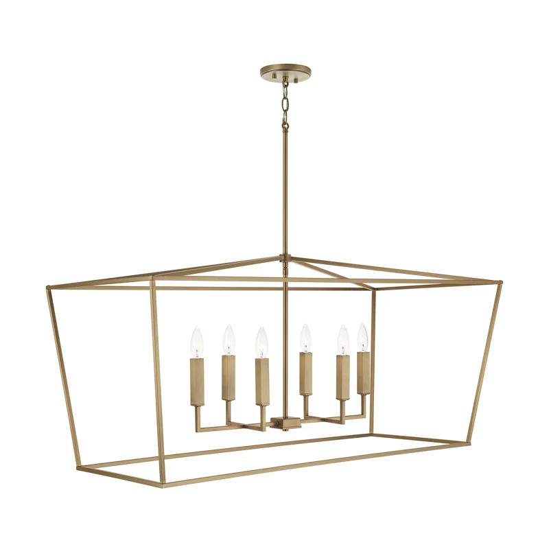 Dumas 6 - Light Lantern Geometric Chandelier | Wayfair Professional