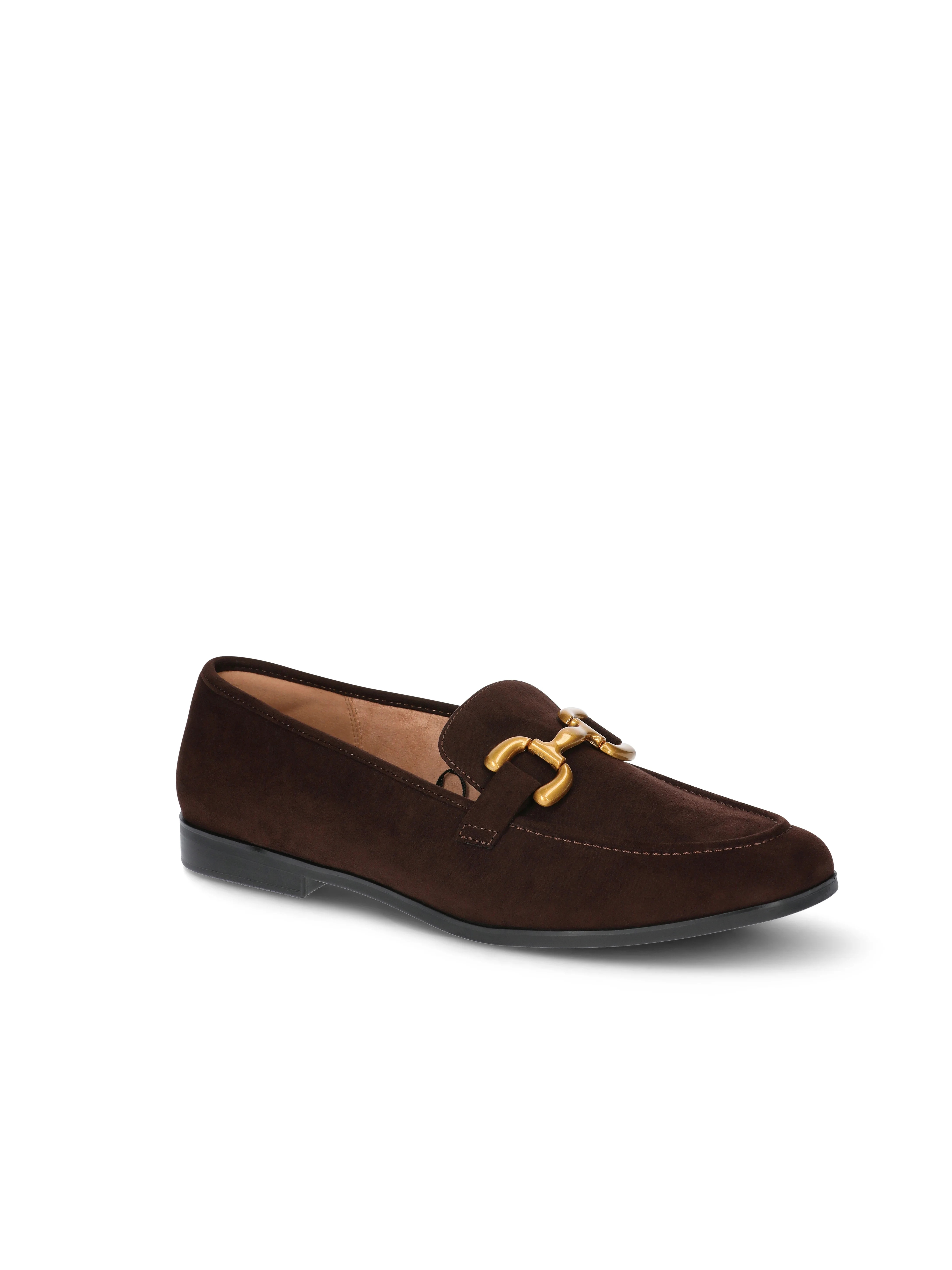 Time and Tru Women's Faux Leather Loafers with Buckles | Walmart (US)