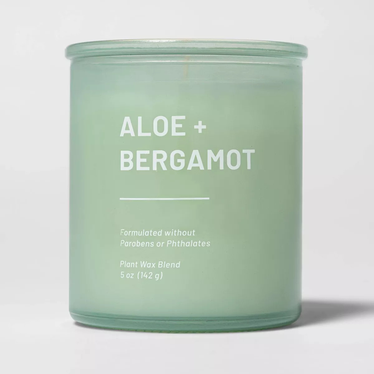 Tinted Glass Aloe + Bergamot Jar Candle Light Green - Threshold™ | Target