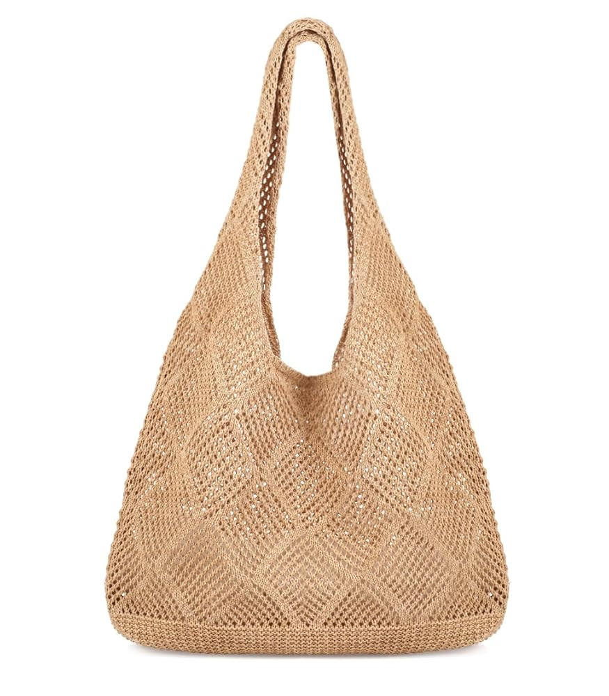COOKOOKY Crochet Beach Tote bag Summer Beach Bag for Women Aesthetic Mesh Tote Bag Hippie Bag Kni... | Amazon (US)