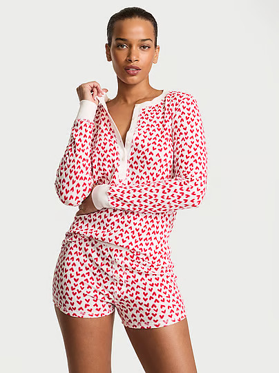 Soft Thermal Henley Short Pajama Set, Print, S - Women's Sets - Victoria's Secret | Victoria's Secret (US / CA )