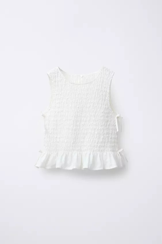 ELASTICIZED TOP WITH BOWS | Zara US