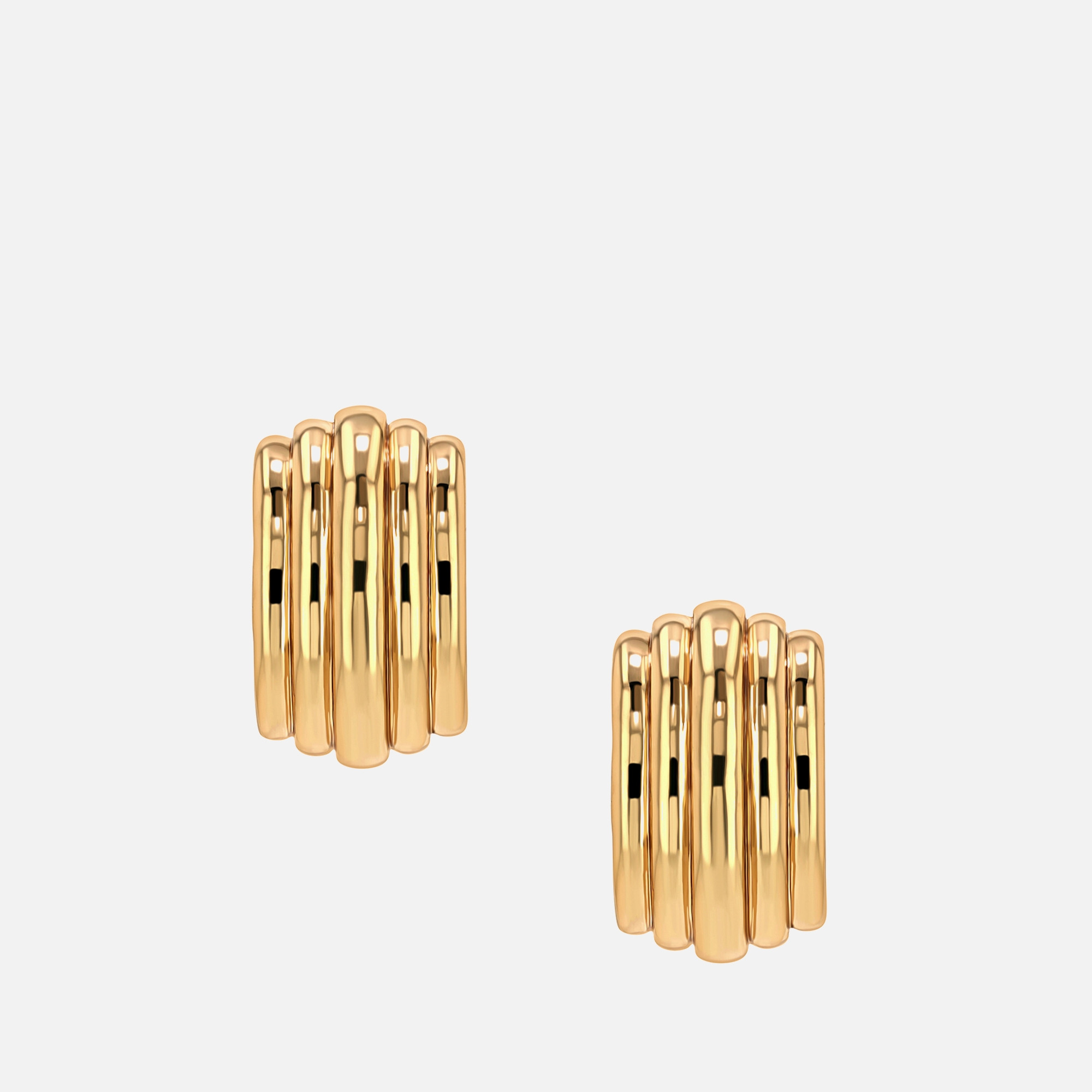 Anine Bing Chunky Ribbed 14K Gold-Plated Earrings | Coggles | Coggles (Global)