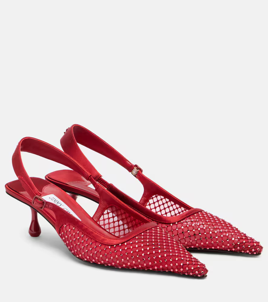 Jimmy Choo Amel 50 embellished slingback pumps | Mytheresa (INTL)