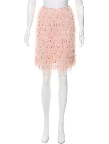Carolina Herrera Sequin-Embellished Tulle Skirt | The Real Real, Inc.