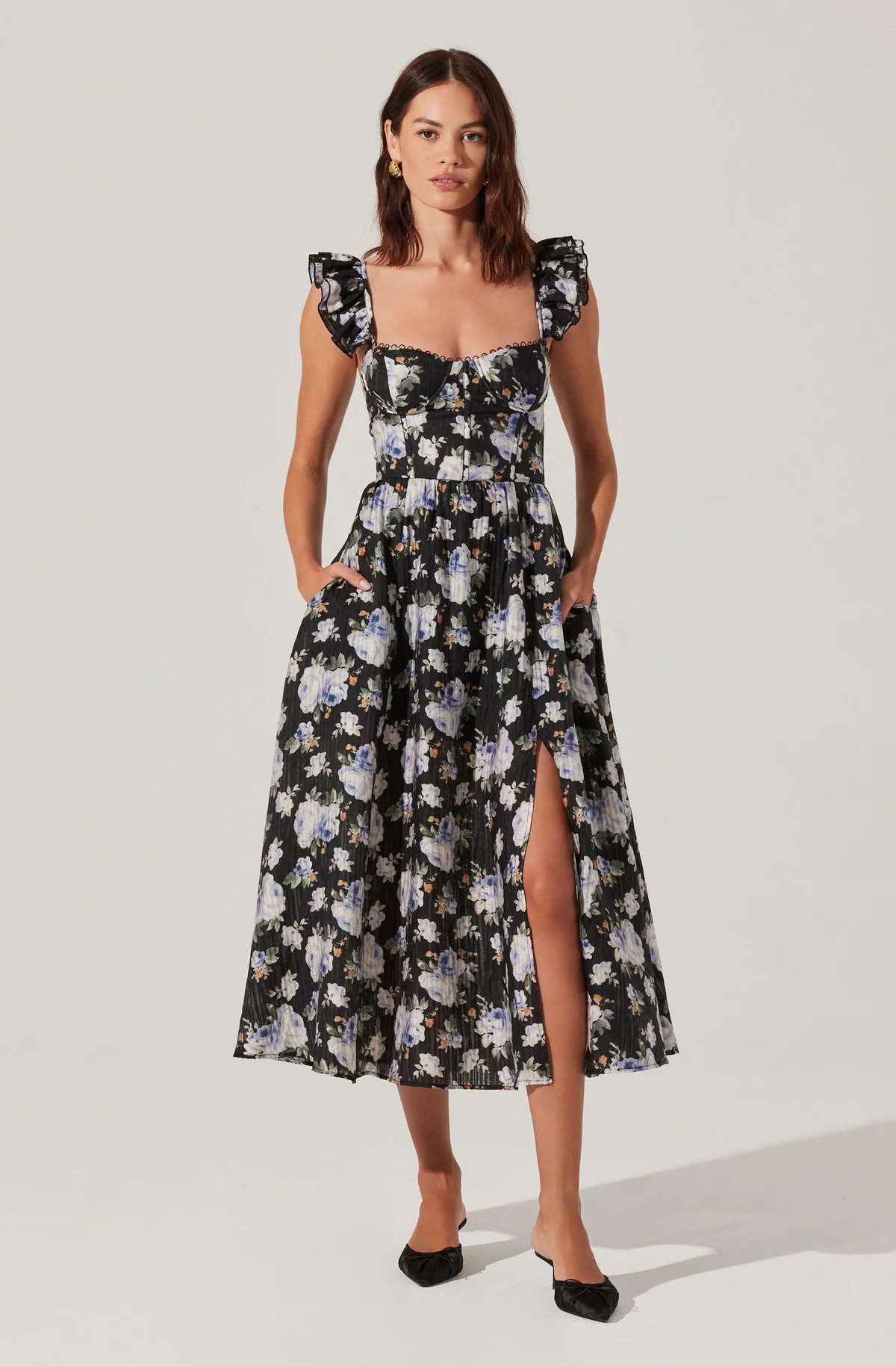 Wedelia Floral Bustier Midi Dress | ASTR The Label (US)