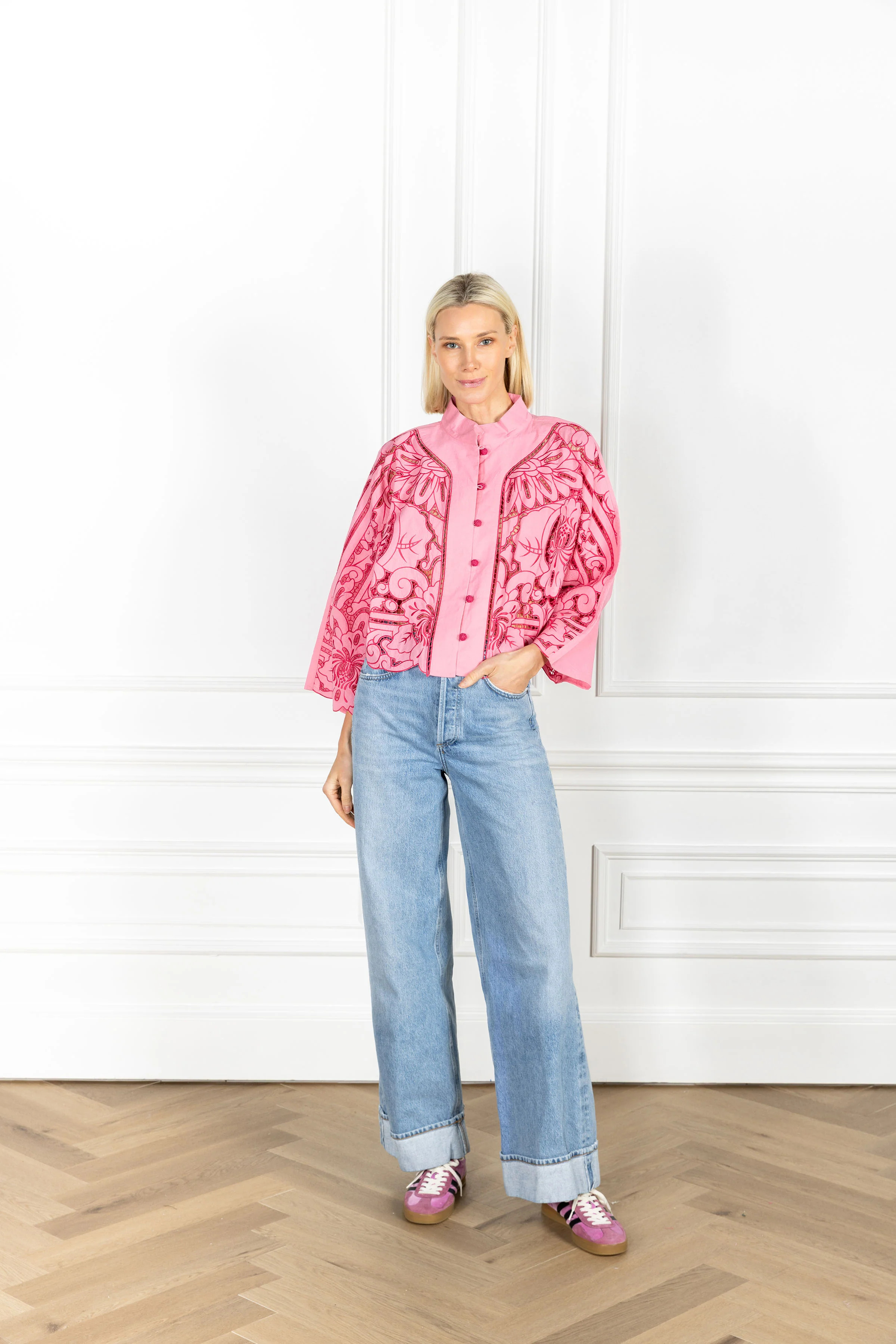 Bubblegum Open Florals Everyday Shirt | La Vie Style House