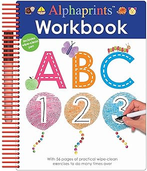 Alphaprints Workbook ABC (Wipe Clean Activity Book)      Spiral-bound – Illustrated, January 3,... | Amazon (US)