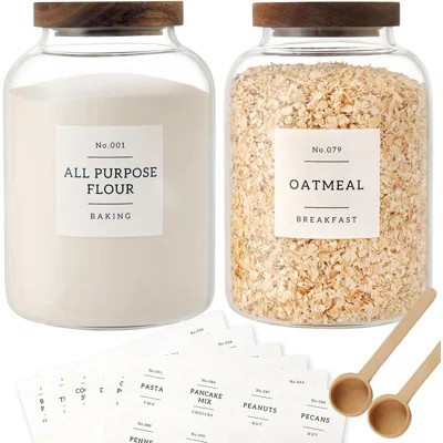 2 PCS Large Glass Jar With Airtight Lid, Glass Food Storage Jars For Tea,Spice,Cereal, Egg,Flour,Coffee And More(1 Gallon/4000 Ml) | Wayfair North America