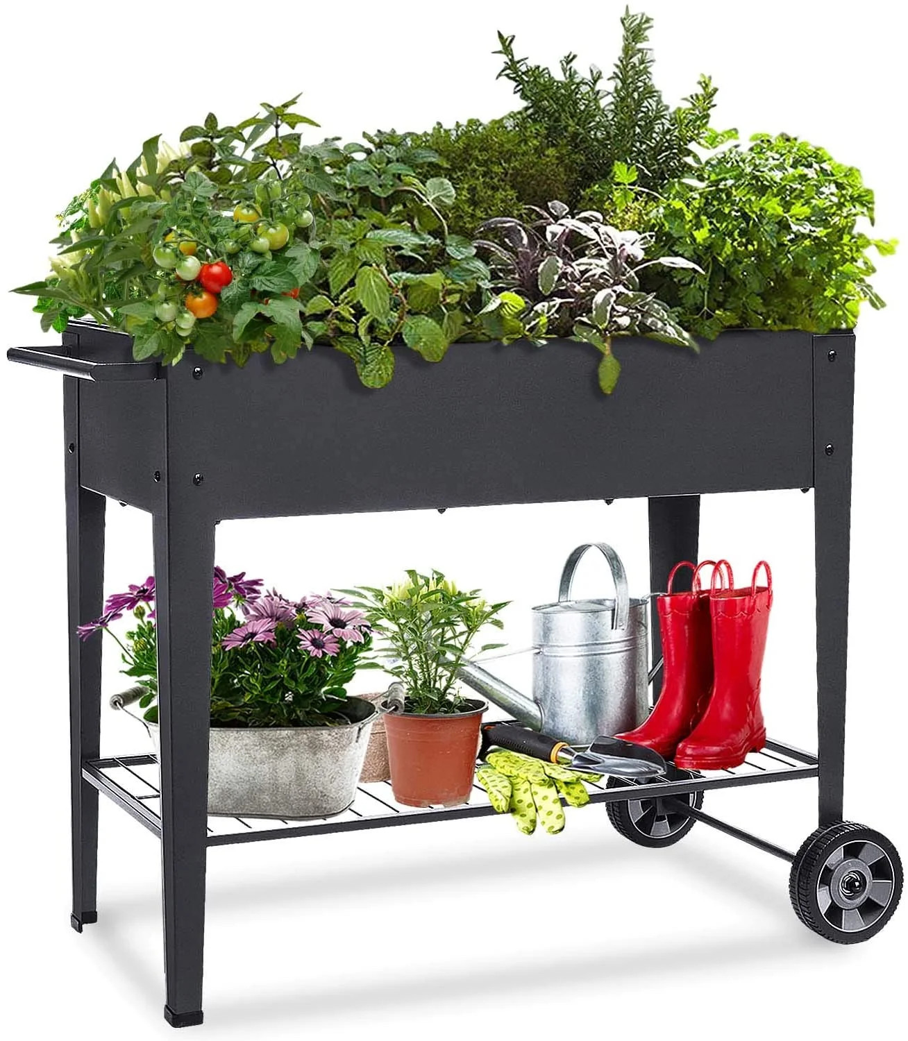 Raised Planter Box with Legs Outdoor Elevated Garden Bed On Wheels for Vegetables Flower Herb Pat... | Walmart (US)