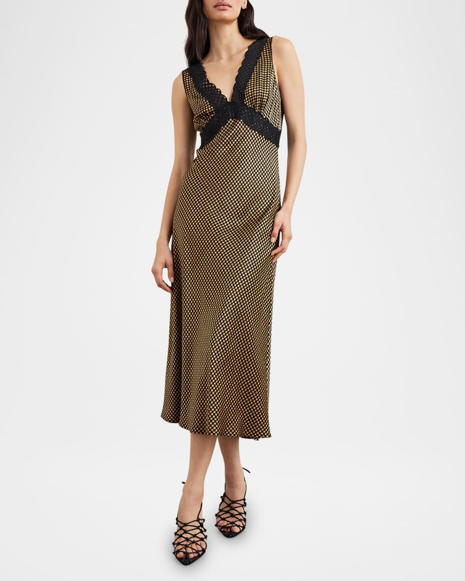 Rails Simona Lace-Trim Midi Slip Dress | Neiman Marcus