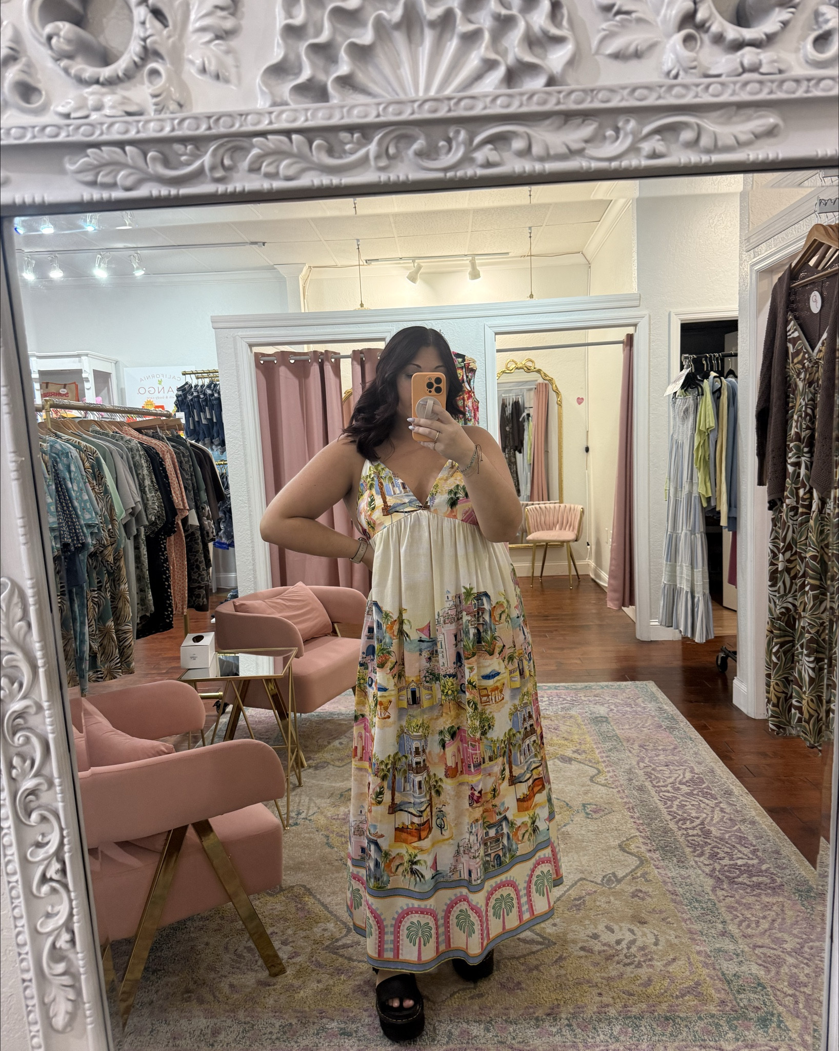 Serving vacation vibes in the prettiest printed maxi 🌴✨ This dress is lightweight, flowy, and gives effortless resort chic energy. Perfect for beach vacations, brunch dates, summer parties, or just pretending you’re strolling through the Amalfi Coast 💕 Paired it with platform sandals for the cutest elevated look!

Wearing a size large in the dress.

#LTKTravel #LTKMidsize #LTKootd