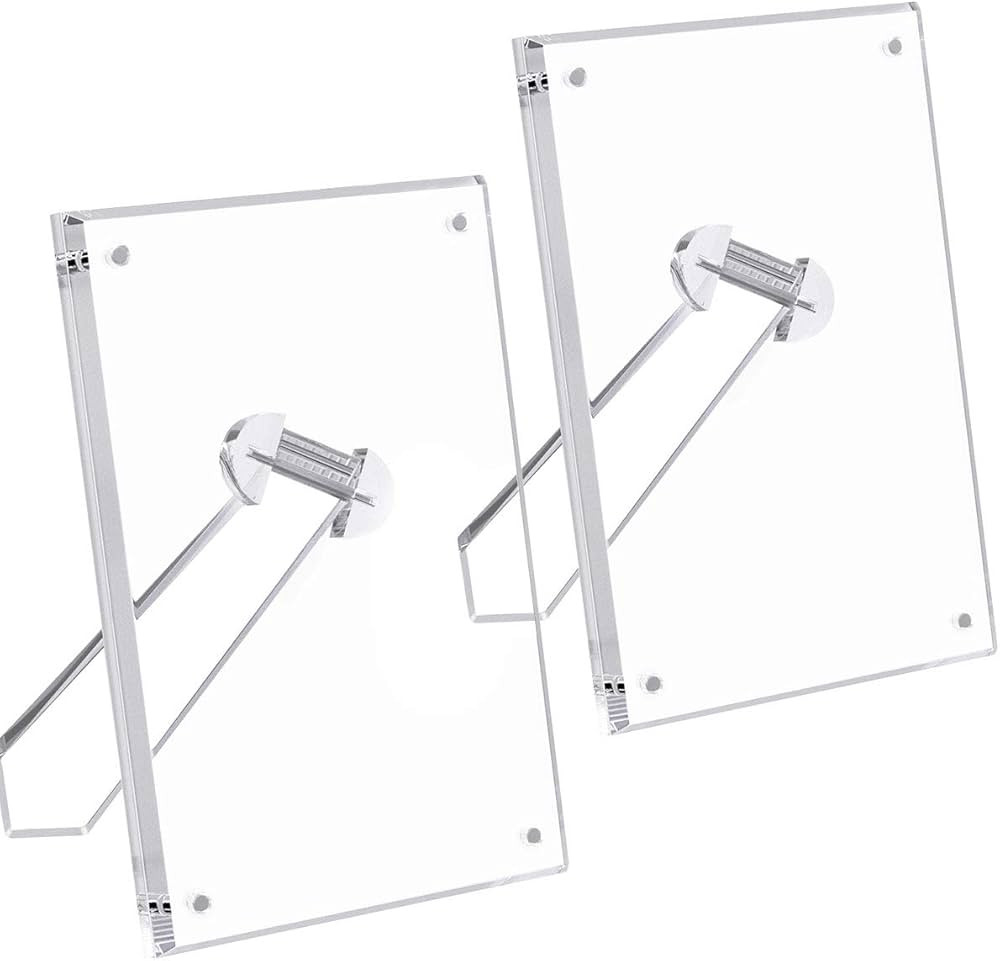 NIUBEE 5x7 Picture Frame, Acrylic Clear Photo Frame with Magnets for Tabletop Display, 2 Pack | Amazon (US)
