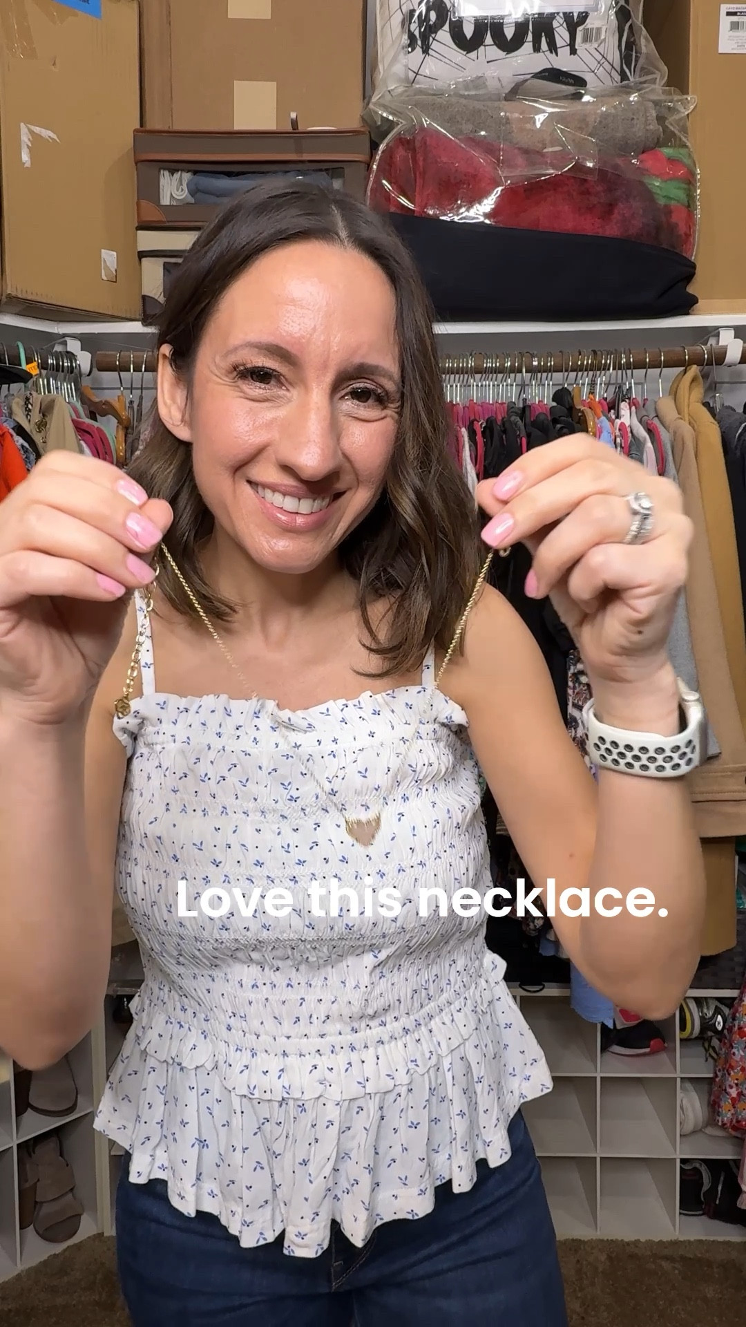 I love this Kendra Scott heart necklace and top. It has adjustable straps. I love it. 
Top runs big. Go down a size. 


#LTKOver40 #LTKootd #LTKPetite