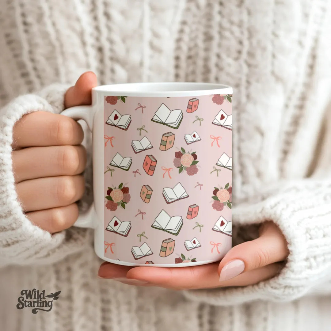 Heartfelt Stories Book Lover Mug | Pink Bookish Coffee Cup - Etsy Canada | Etsy (Global)