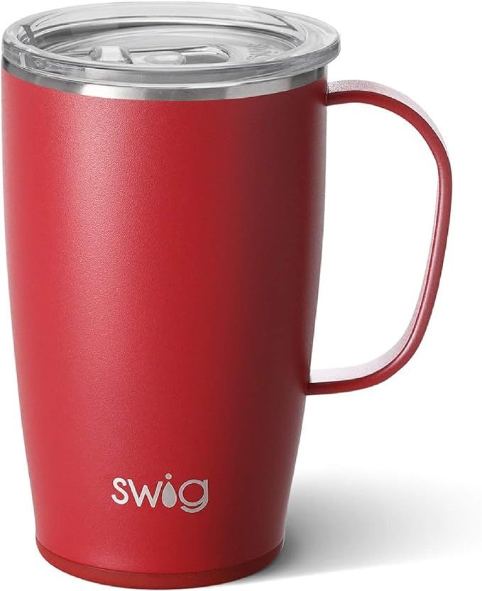 Swig Life 18oz Travel Mug with Handle and Lid, Stainless Steel, Dishwasher Safe, Cup Holder Frien... | Amazon (US)