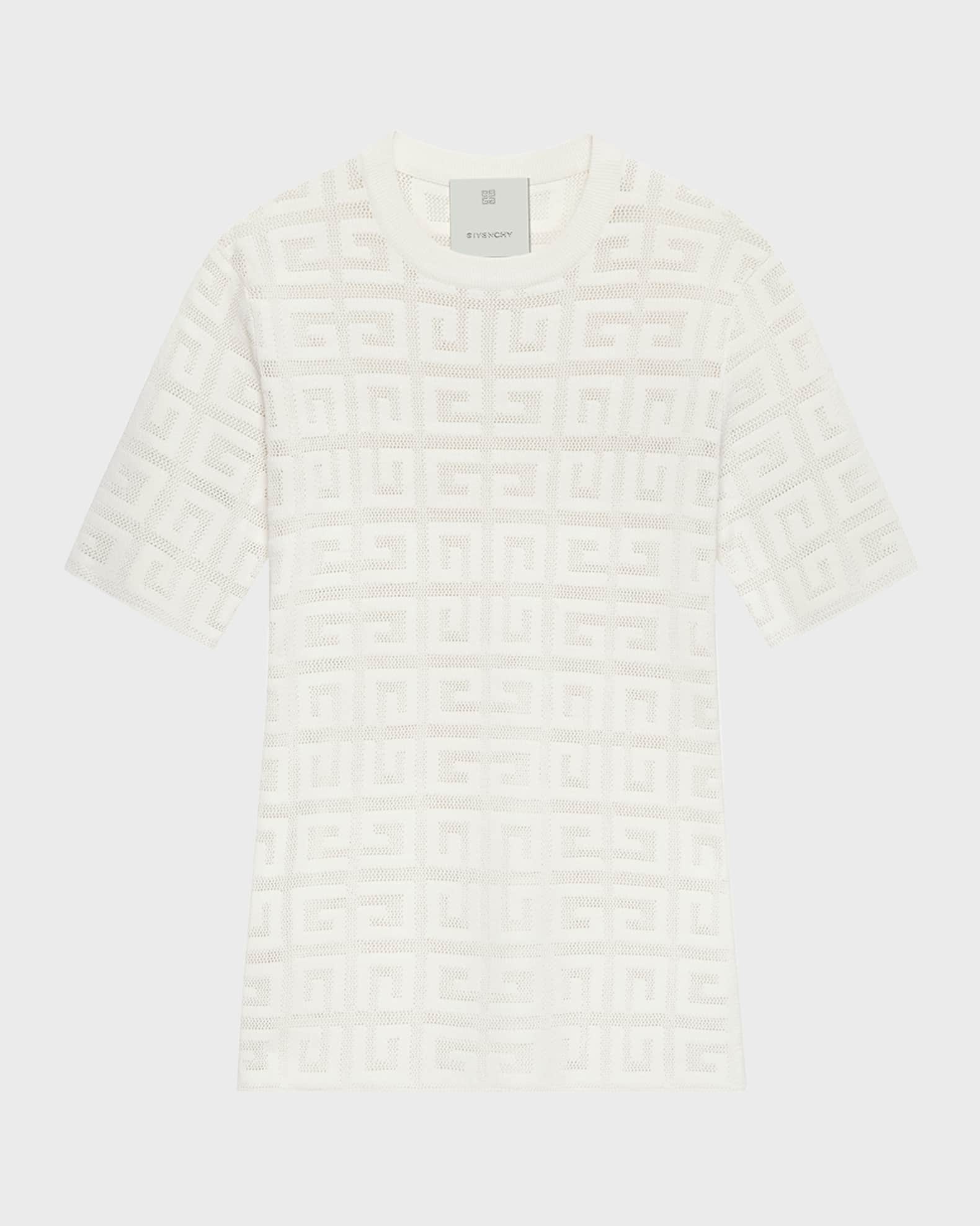 4G Lace Short-Sleeve Sweater | Neiman Marcus