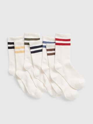 Kids Organic Cotton Stripe Crew Socks (7-Pack) | Gap (US)