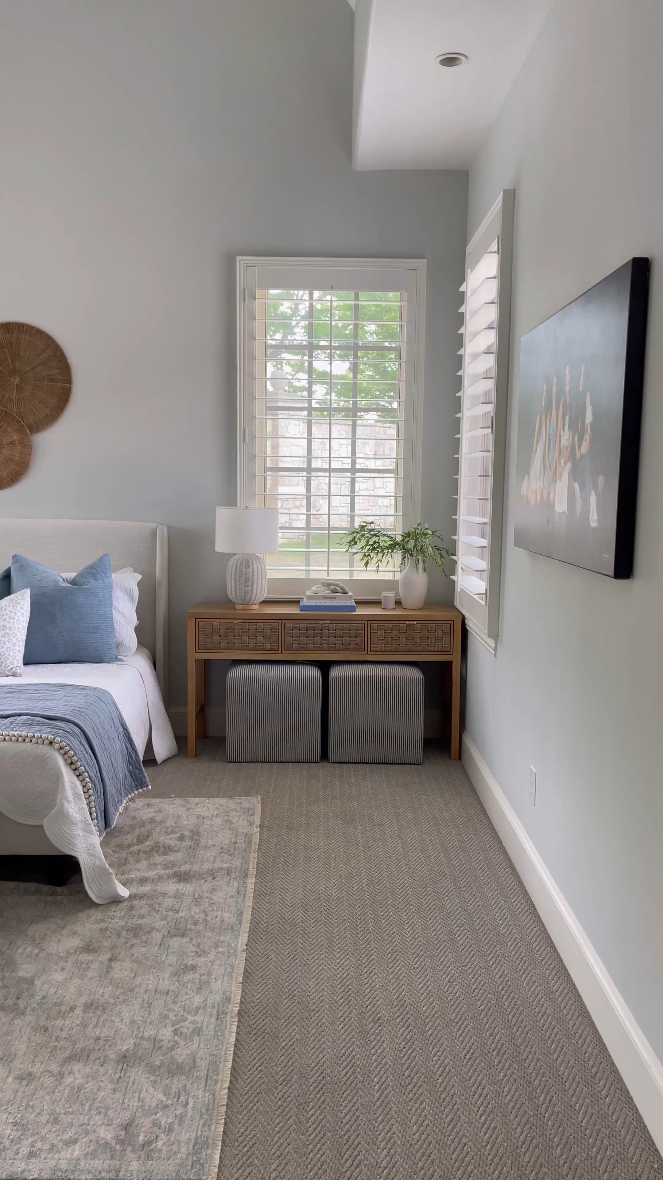 Primary Bedroom refresh. Coastal decor. Beach house inspired decor. Blue and white bedroom decor. Wood tones. Rattan furniture. Cane furniture. Wood furniture. Woods and whites. Bedroom decor. 

#LTKFind #LTKhome #LTKstyletip