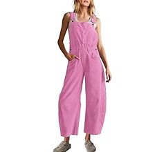 Yanekop Womens Overalls Wide Leg Pants Jumpsuit Harem Barrel Pants Sleeveless Loose Fit Jumper Wo... | Amazon (US)