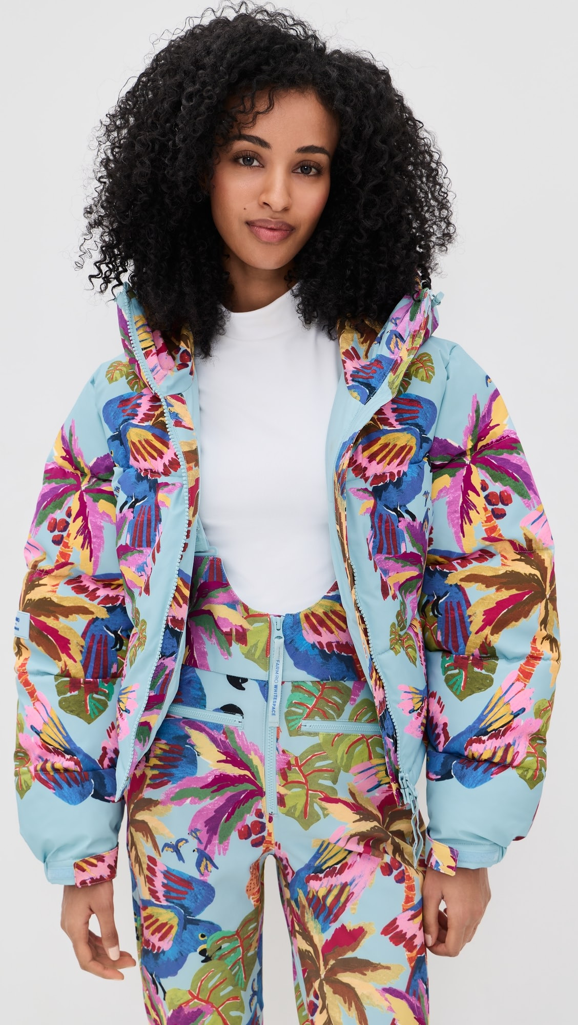 FARM Rio x Whitespace Macaw Hooded Puffer Ski Jacket | Shopbop