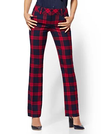 7th Avenue Pant - Tall Plaid Straight-Leg - Modern | New York & Company