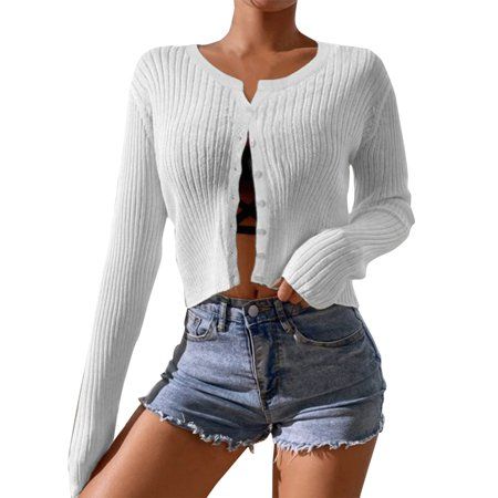 zuwimk Cardigan Sweaters For Women Dressy Women s Open Front Long Sleeve Boho Boyfriend Knit Chunky  | Walmart (US)