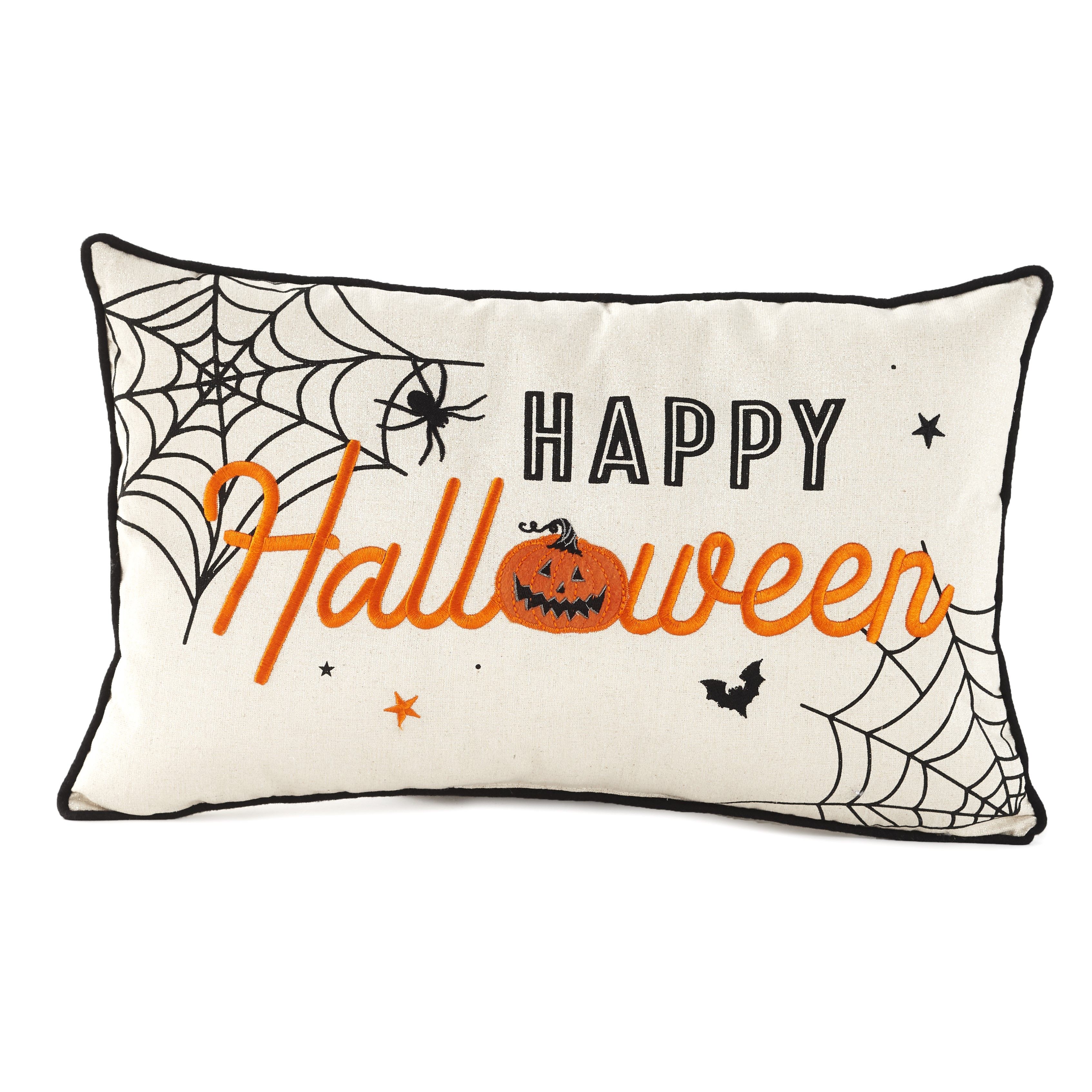 Halloween Throw Pillow - Rectangular Accent Lumbar Cushion - Happy Halloween - Walmart.com | Walmart (US)