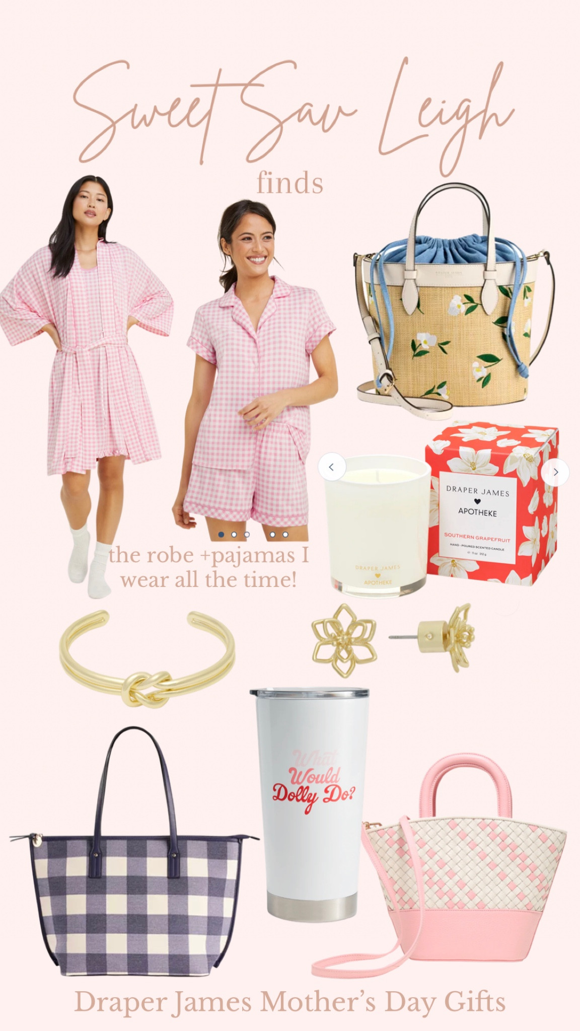 Mother’s Day gifts from Draper James! | #robe #pajamas #mothersday #candle #bucketbag #bracelet #pinkbag 

#LTKFind #LTKSeasonal #LTKGiftGuide
