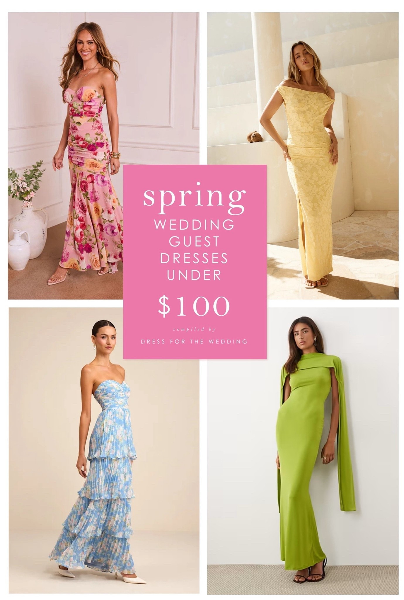 Spring wedding guest dresses under $100. 🌸 Affordable spring dresses for every dress code. Maxi dresses, midi dresses and formal dresses for spring celebrations. Dresses by @VICI @Lulus  @ASOS 

#LTKWedding #LTKSeasonal #LTKgrwm